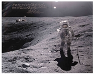 Charlie Duke Signed 20 x 16 Lunar Photo -- It may have been one small step for Neil...I was just happy that we successfully landed...